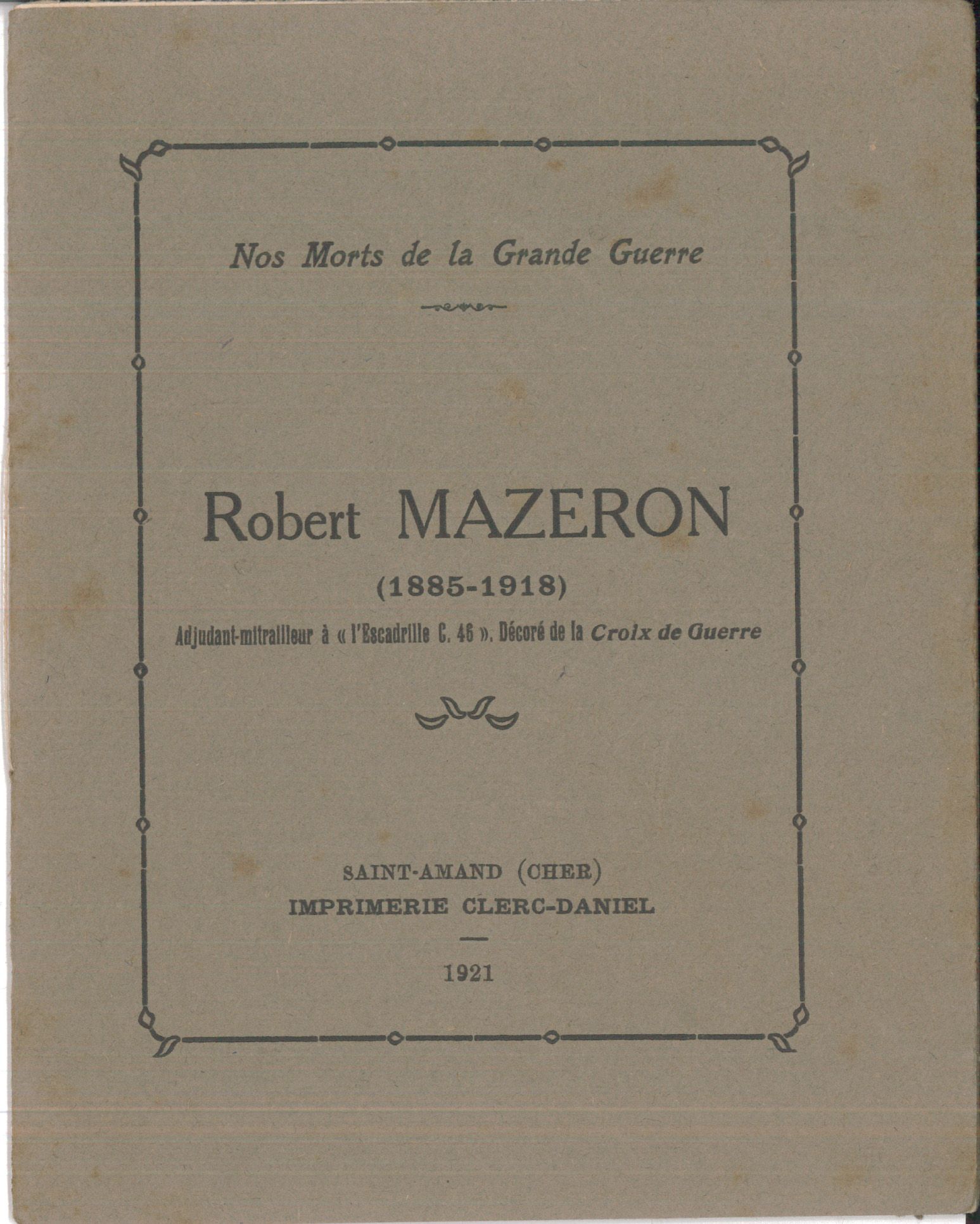 Notice biographique sur Robert Mazeron