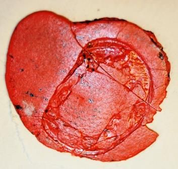 Cachet de M. de Lafayette écrasé lors de la pose (1779, 23 J 79)