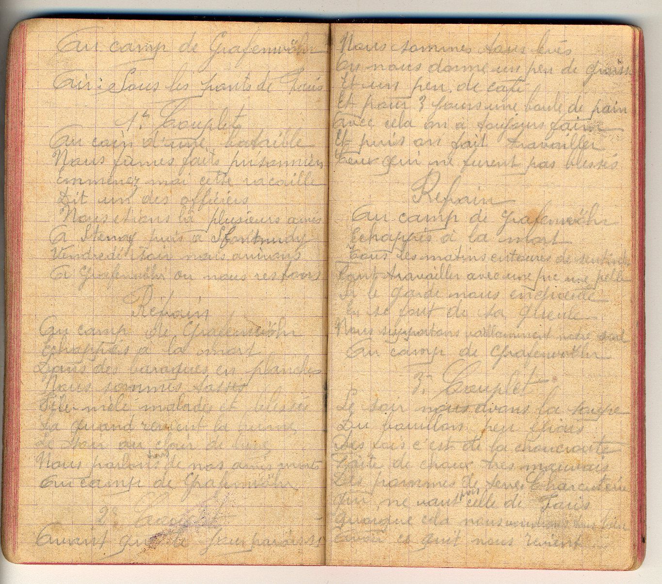 Chansons et poésies du carnet de captivité de Jean Sennepin