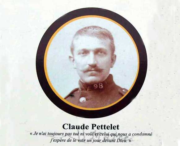 Claude Pettelet, 27 ans, cultivateur à la Guillermie (Allier), marié, un enfant, inhumé à la Guillermie.