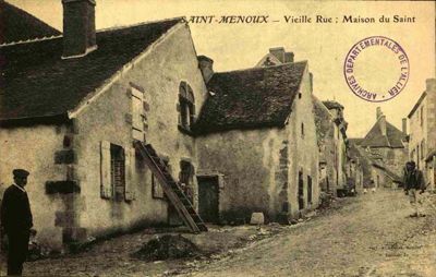 Le logis du XIII<sup>e</sup> siècle dans l’ancienne rue du Couvent (Archives départementales de l’Allier, fonds Clément, 9 J 33). © A. D. Allier