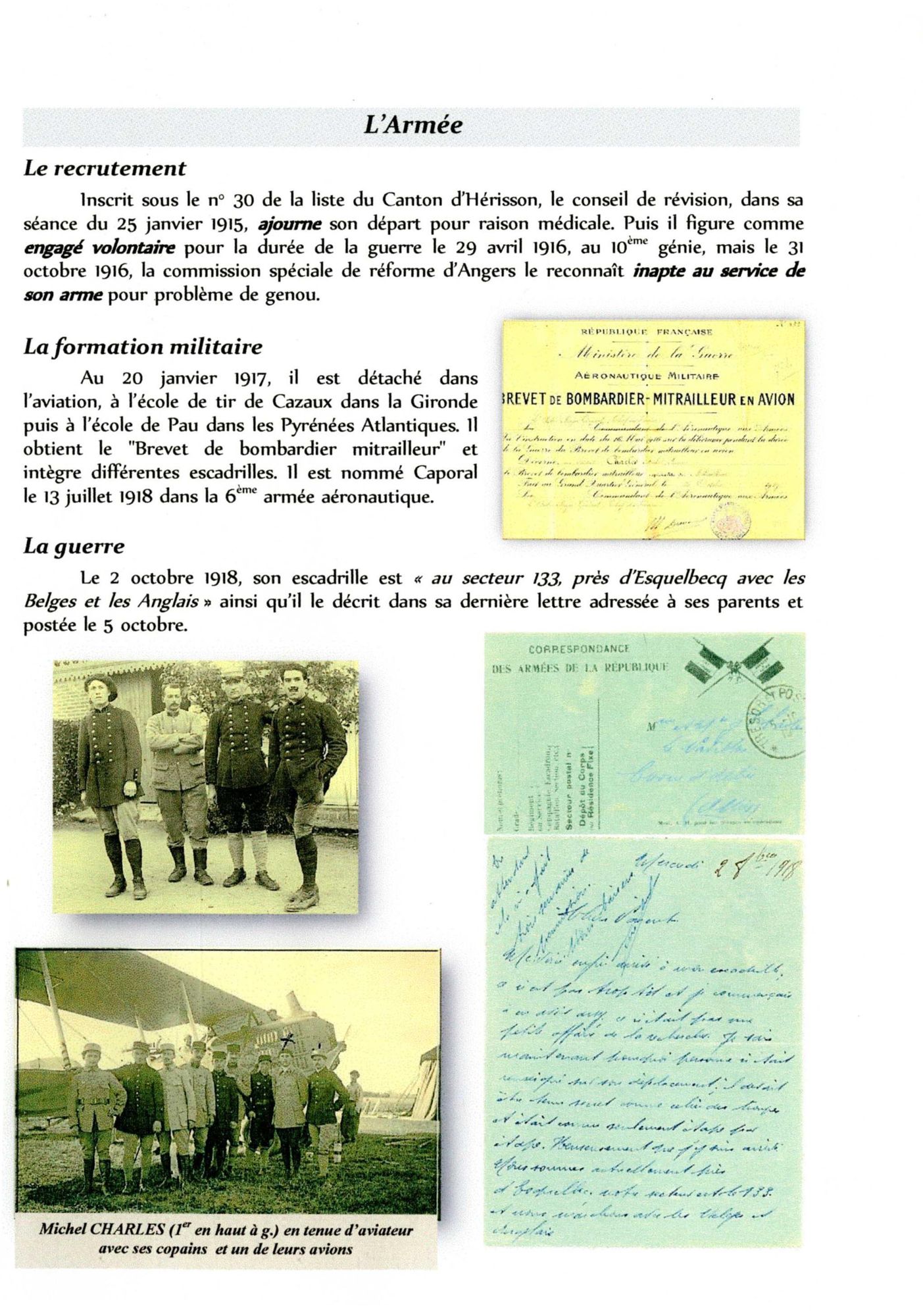 Biographie de Michel CHARLES par Mme Monique Besson-Buvain