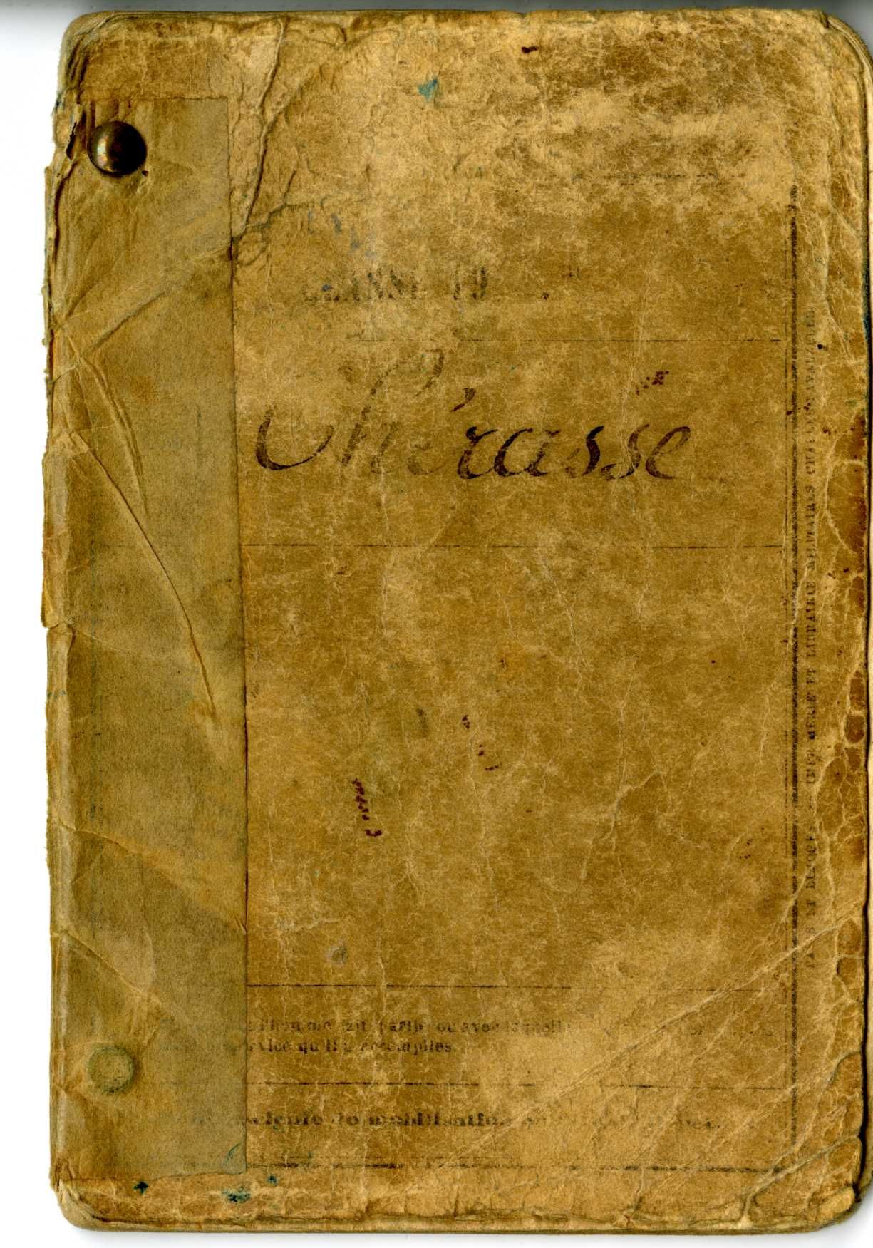 Livret militaire de Pierre CHERASSE