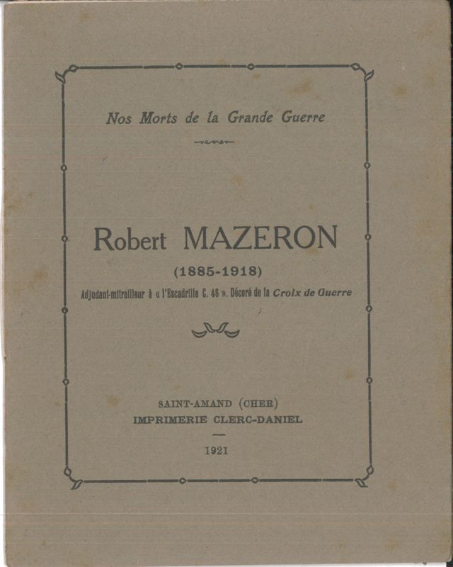 Notice biographique sur Robert Mazeron