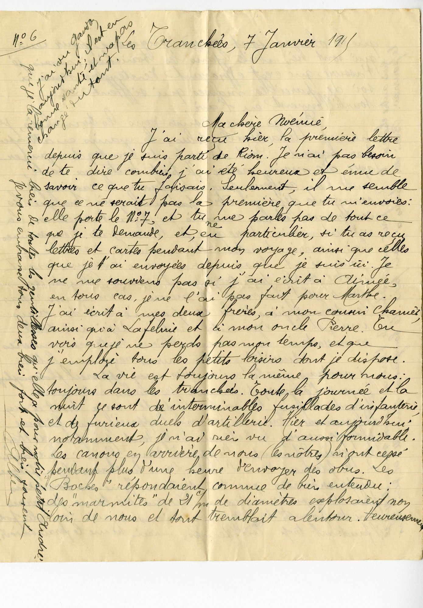 Lettre d'Albert à son épouse Noémie Melin, 7 janvier 1915