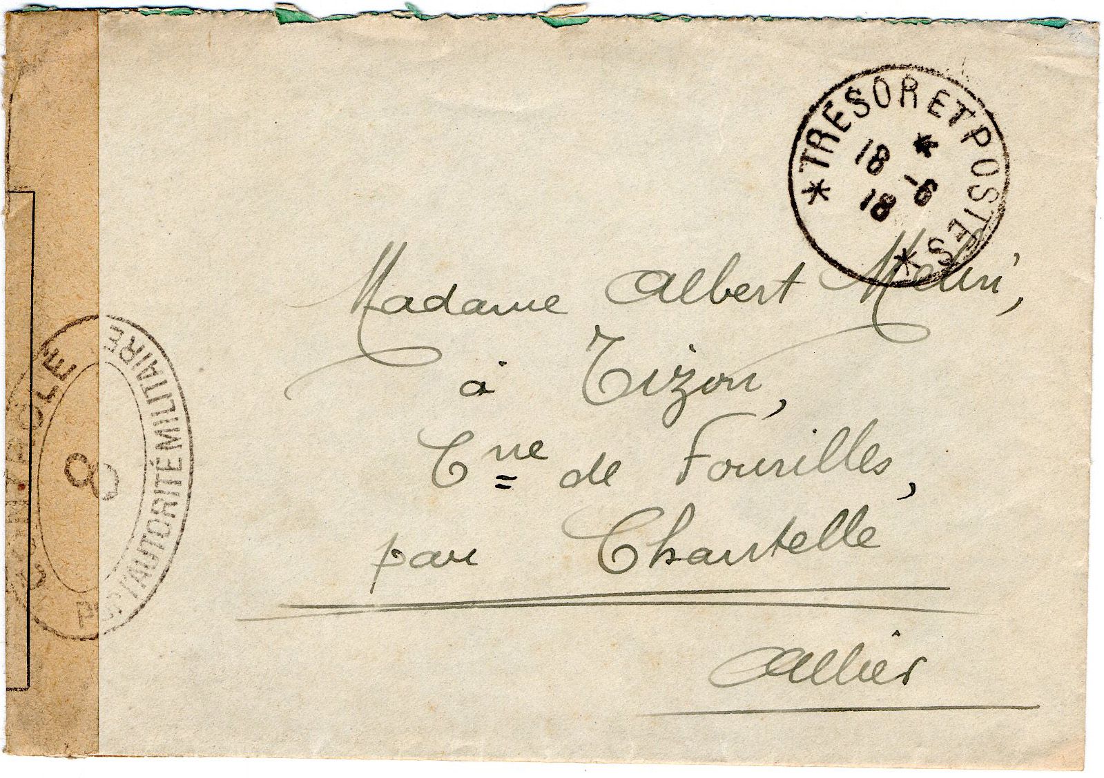 Exemple de tampon du contrôle postal