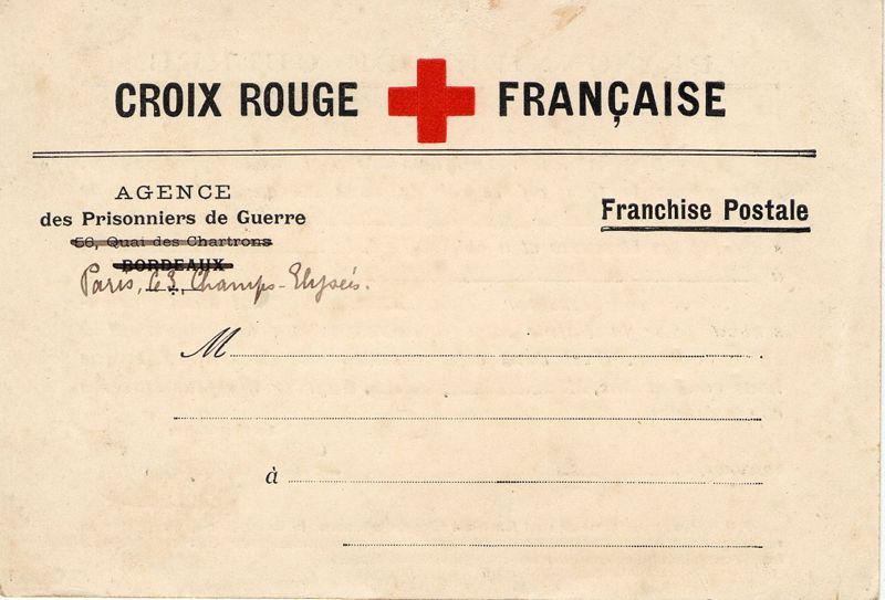 Avis de décès via la Croix-Rouge du prisonnier de guerre Pasquier, 29 avril 1915