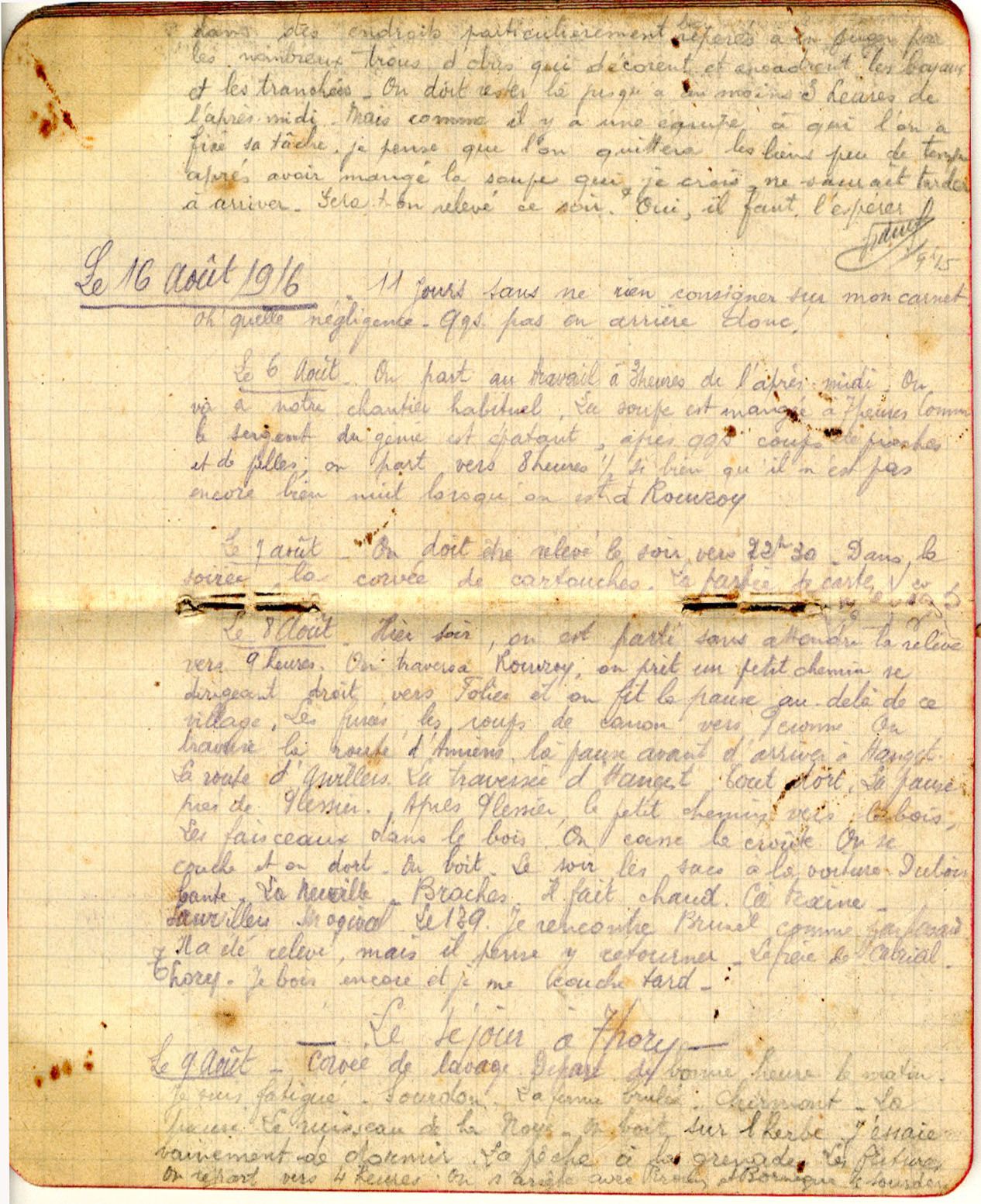 Extrait du carnet de route de Claude Roche