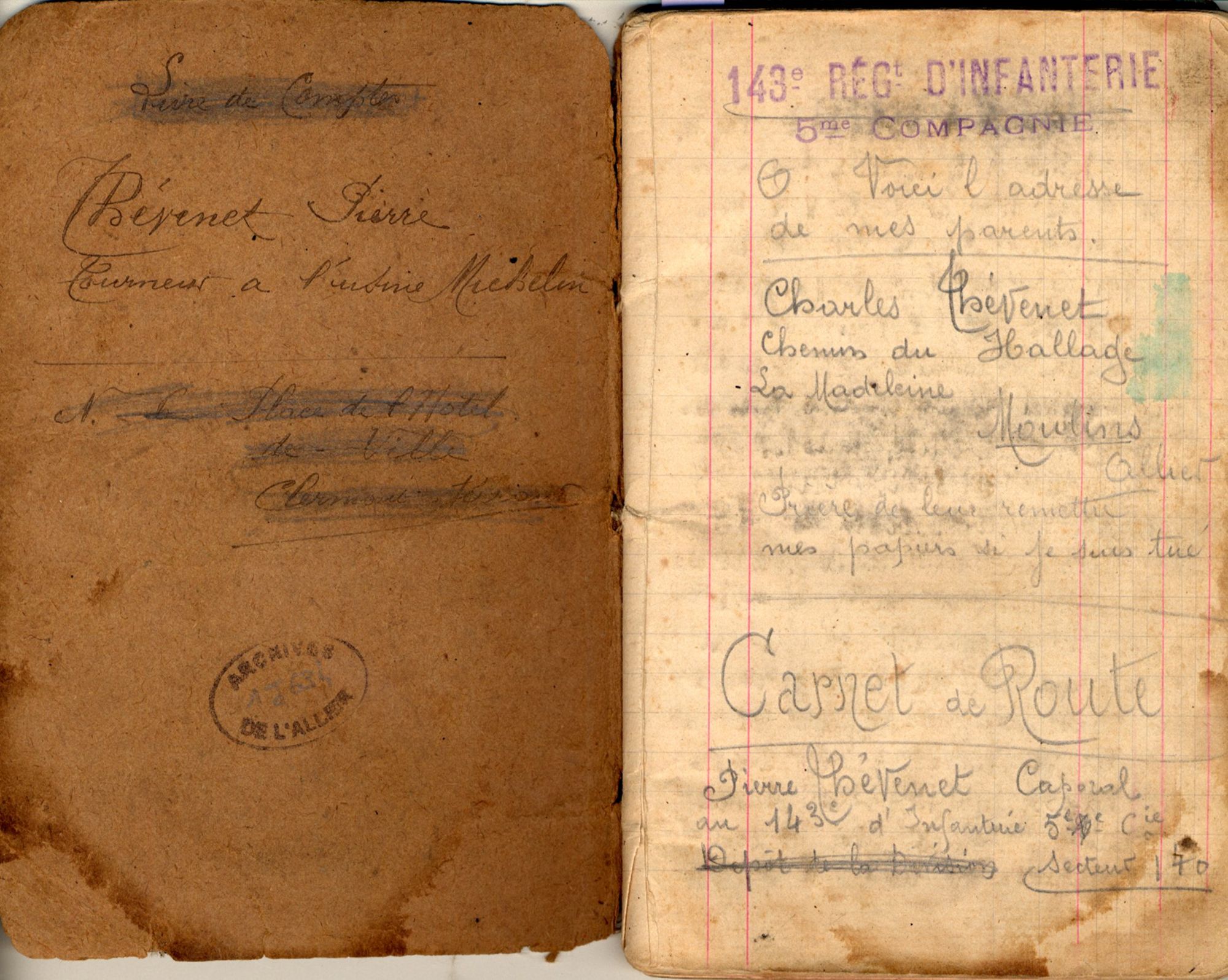 Carnet de route de Pierre Thévenet