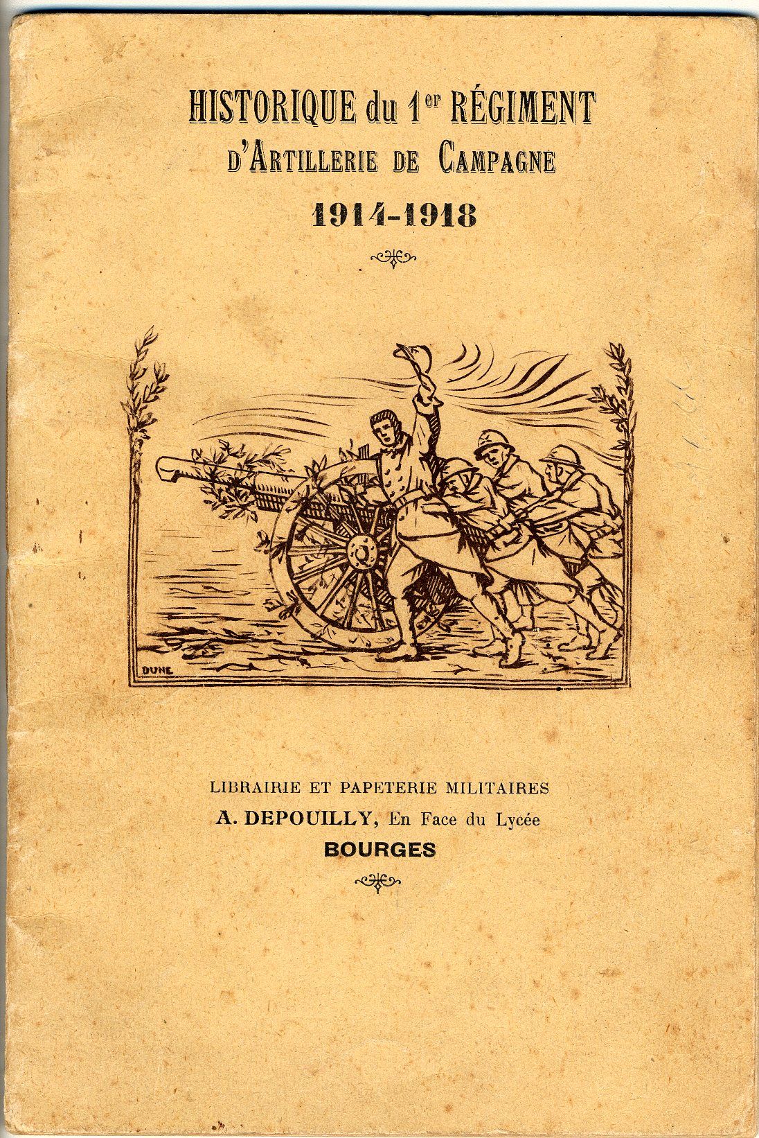Notice historique du 1er régiment d'artillerie de campagne dont faisait partie Joseph Tourret