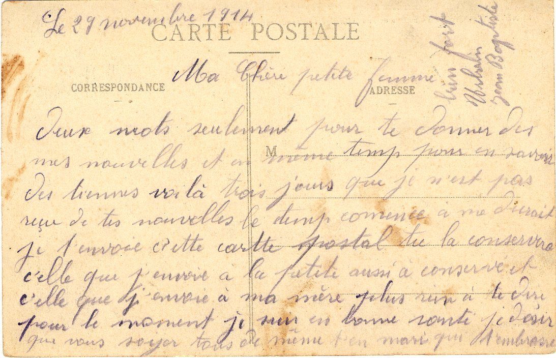 Correspondance de Jean Urbain avec sa famille