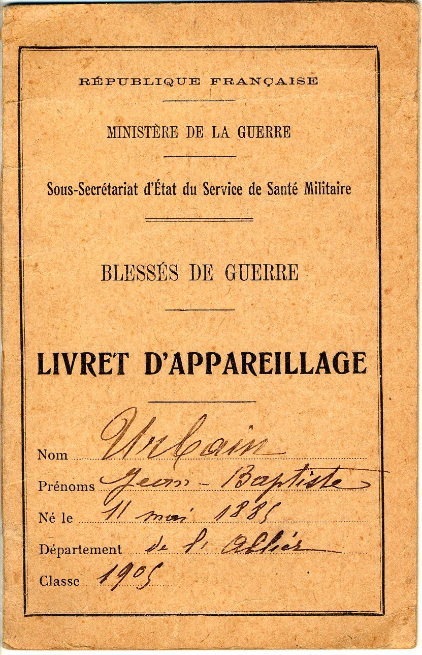 Livret d'appareillage de Jean Urbain