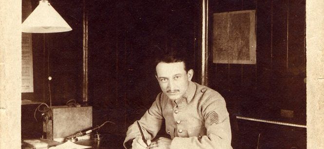 Abel Michard dans son bureau à Steinbach, 14 juin 1919