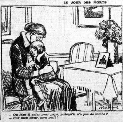 Dessin d’Abel Faivre, paru dans l’Echo de Paris du 31/10/1916  Source : Bibliothèque nationale de France (BNF), site internet Gallica