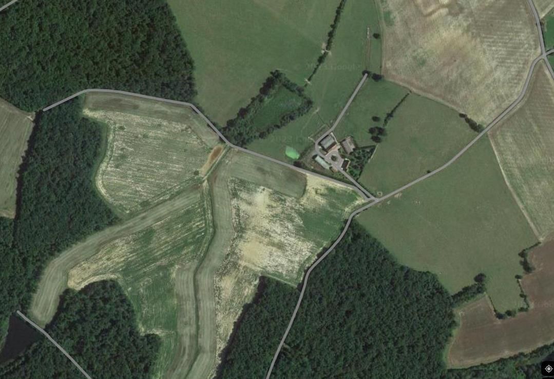 Village des Mourauds et emplacement du village des Durys aujourd’hui (Google maps).