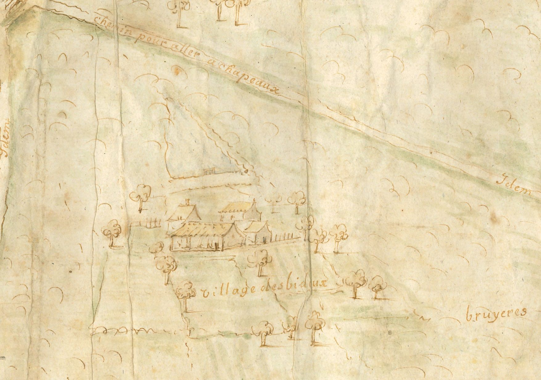 Village des Bideux en 1653.
