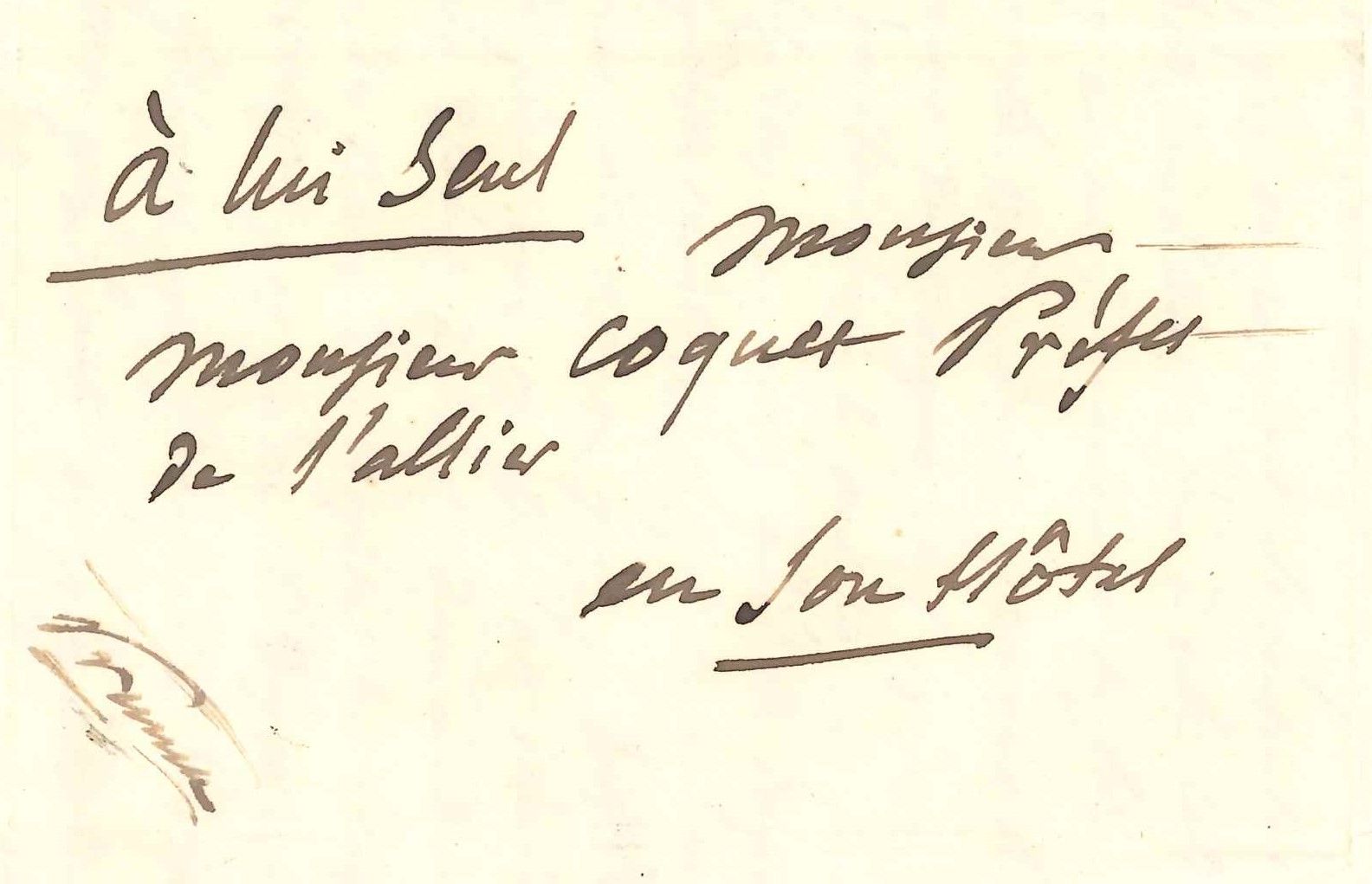 Enveloppe de lettre adressée au préfet Coquet... et à lui seul