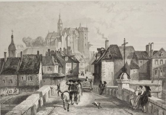 Monluçon vers 1850 (lithographie Rouargues frères del. et sc.)